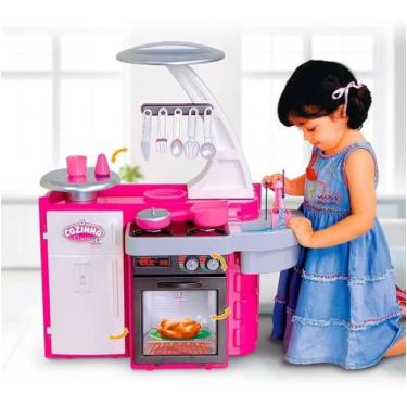 Imagem de Cozinha Infantil Classic Pia Fogão E Geladeira Cotiplás Sai Água De Ve