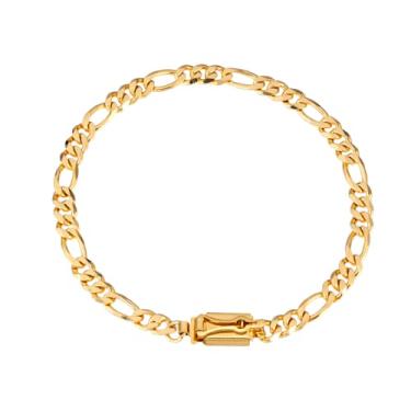 Imagem de Pulseira Masculina Modelo 3x1 de 5 mm Banhada à Ouro 18k