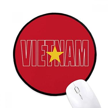 Imagem de DIYthinker Mouse pad com nome da bandeira do país do Vietnã para mesa de escritório tapete redondo para computador