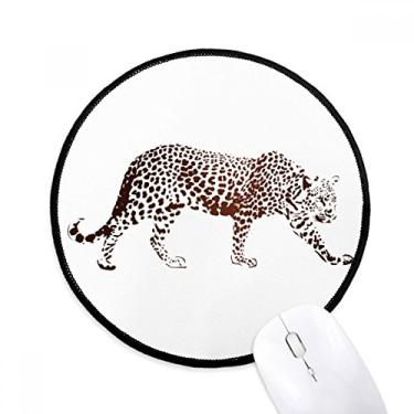Imagem de Tapete de mouse marrom oncinha animal para escritório tapete redondo para computador