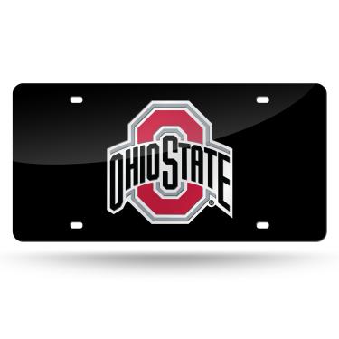 Imagem de Rico Industries Placa de licença de metal incrustada a laser NCAA Ohio State Buckeyes 15,24 x 30,48 cm