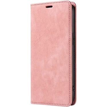 Imagem de KAPPDE Capa flip para iPhone 14/14 Plus/14 Pro/14 Pro Max, capa carteira de couro premium com suporte de cartão fecho magnético TPU à prova de choque capa de livro fólio (cor: rosa, tamanho: 14ProMax