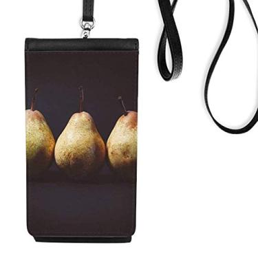 Imagem de Carteira para celular com imagem de frutas temperadas Fresh Pear bolso preto