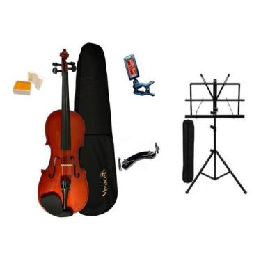 Imagem de Violino 4/4 Mo44 Vivace Kit + Estante + Afinador + Espaleira - Mozart