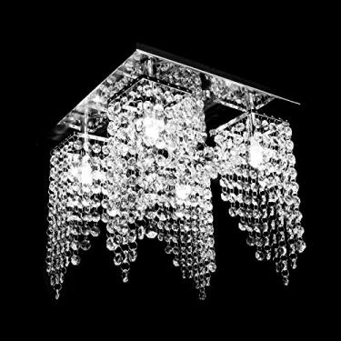 Imagem de Lustre Cristal Legitimo Plafon 4*G9 Quadrado 30X30X25Cm - Jp/Toyota/Plus