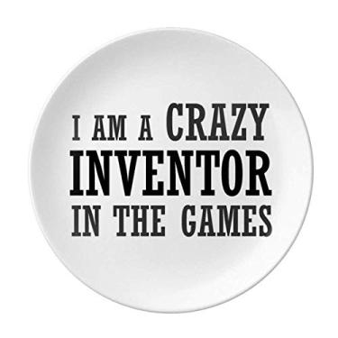 Imagem de Prato decorativo de porcelana Salver Prato de jantar I Am Crazy In The Games