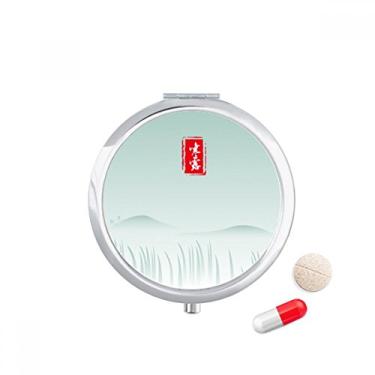 Imagem de Cold Dew Twenty Four Solar Term Padrão Pill Case Pocket Medicine Storage Box Dispenser Recipiente
