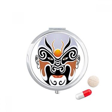 Imagem de Peking Opera Face Head Colorful Huarongdao Estojo de comprimidos de bolso Caixa de armazenamento de medicamentos Dispensador de recipiente