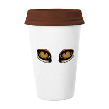 Imagem de Caneca de decoração de olho de raposa com desenho animado de animal, copo de cerâmica