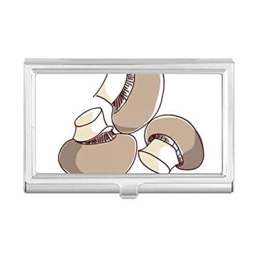 Imagem de Mushroom Line Ilustration Realstic Porta-cartão de visita Carteira de bolso