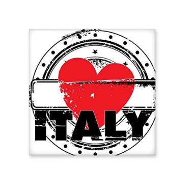 Imagem de I Love Italy Palavra Amor Coração Formato de Círculo Azulejo de Cerâmica Brilhante Decalque Pedra Adorna de Tijolos Vitrificados