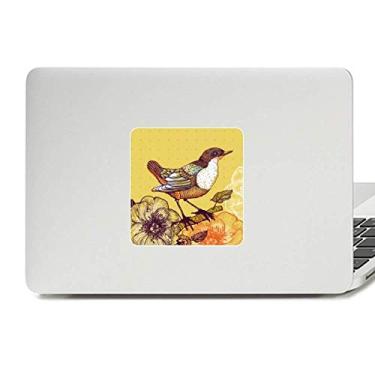 Imagem de Adesivo de vinil para laptop e decoração de policarbonato com flores de pássaro adorável