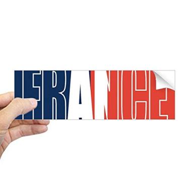 Imagem de DIYthinker Adesivo retangular de para-choque com nome da bandeira da França para notebook e janela