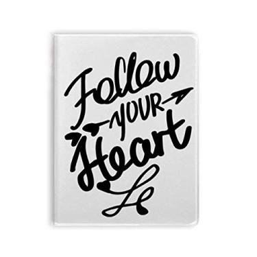 Imagem de Caderno com citação Follow Your Heart Art Deco, moderno, capa de chiclete, diário de capa macia