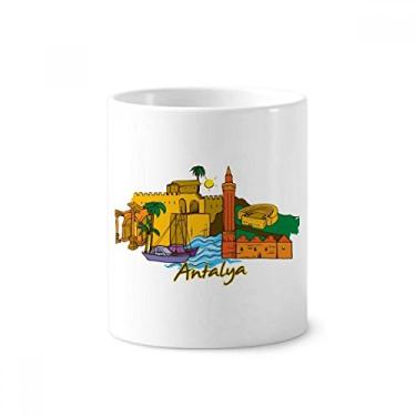 Imagem de Turkey Antalya Burdur suporte para caneta de escova de dentes de aquarela copo de cerâmica com suporte