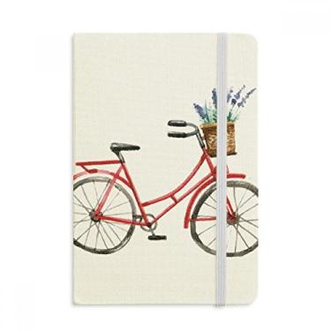 Imagem de Caderno de aquarela de bicicleta, flor de lavanda, capa dura de tecido, diário clássico A5