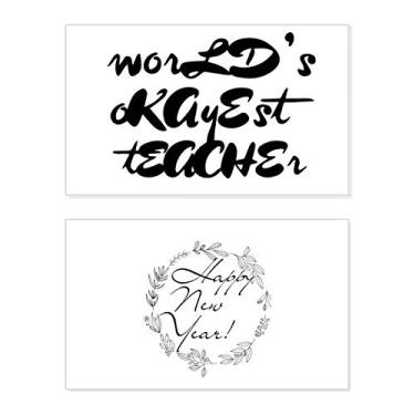 Imagem de World's Okoyest Teacher Student Citação Festival Ano Novo Cartão de felicitações Bless Message Present
