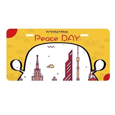 Imagem de DIYthinker Placa de carro Moscow Rússia com padrão de ponto plano para decoração de carro Dia da Paz