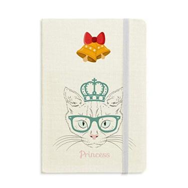 Imagem de Caderno com coroa de óculos de sol branco de princesa com gato