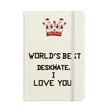 Imagem de Caderno World best Deskmate I Love You de formatura, Natal, boneco de neve, capa dura grossa
