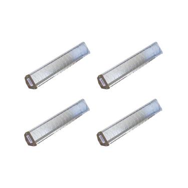 Imagem de Kit Comedouro Para Aves Com 4 Peças Galvanizado 50 Cm - Cor: Branco