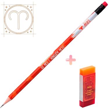 Imagem de Kit de lápis preto grafite HB e Borracha Tris Signo Áries