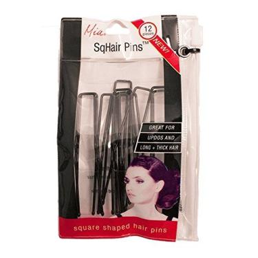 Imagem de Mia Sqhair Pins, grampos Bobby, grampos de cabelo, para cabelos grossos e longos, formato quadrado, para mulheres, Updos, p es, tor es francesas, igreja,, Marrom, 2.5 Inch long by 0.5 Inch wide.
