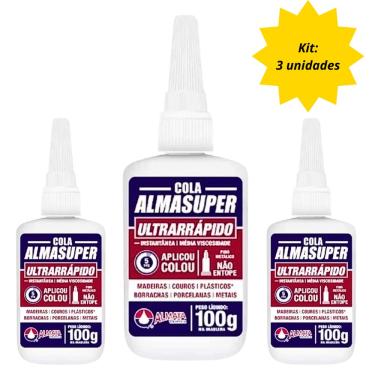 Imagem de Kit 3 und - Cola Alma Super - Ultra Rápida - 100 gramas