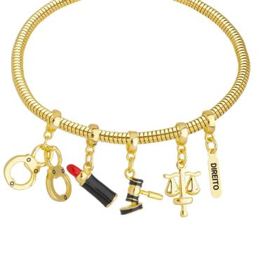 Imagem de Pulseira Profissão Direito Para Pandora Banhado a Ouro 18k