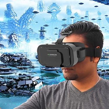 Imagem de Óculos 3D Smart VR - Versão atualizada dos óculos VR - Caixa para celular Óculos de realidade virtual VR - Fone de ouvido de realidade virtual - Óculos digitais para uso na cabeça - Compatível com And
