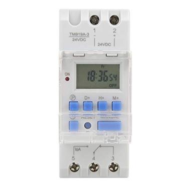 Imagem de Interruptores de Temporizador Digital, TM919A-3 24V DC 16A LCD Interruptor de Temporizador Programável de 7 Dias Interno Em Interruptor de Temporizador de Parede para Motores de
