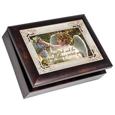 Imagem de Cottage Garden Caixa de música May God and His Angels Burlwood Jewelry Play Amazing Grace