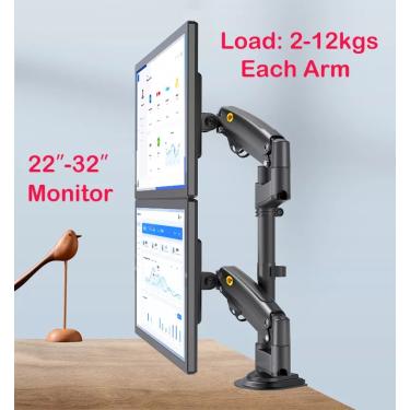 Imagem de Nb-suporte articulado de mesa para monitor duplo h180  22 polegadas a 32 polegadas  braço a gás