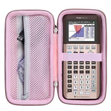Imagem de Khanka Estojo Stroage para Texas Instruments TI - 84 Python/TI-83 Plus/TI-84 Plus/TI-84 Plus CE Calculadora gráfica colorida, somente capa (ouro rosa)