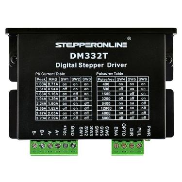 Imagem de Motor de passo digital STEPPERONLINE 1.0-3.2A 10-30VDC 1/64 resoluções de micro-passo para Nema 17, 23 Motor de passo