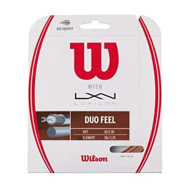 Imagem de Wilson Sporting Goods Corda de tênis Duo Feel Element 125 e NXT 16, natural, calibre 16