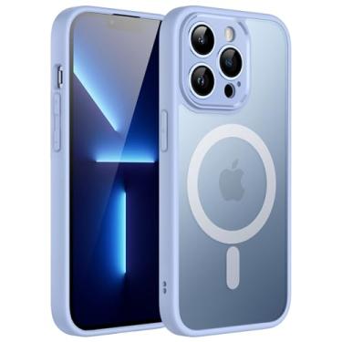 Imagem de JETech Capa Magnético para iPhone 13 Pro Max 6,7 Polegadas Compatível com MagSafe, Case Capinha Translúcido Fosco Verso Lente Câmera Proteção Total Fina à Prova de Choque Tampa (Azul Celeste)