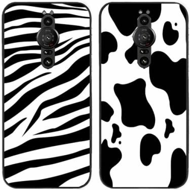 Imagem de 2 peças zebra vaca leite impresso TPU gel silicone capa de telefone traseira para Sony Xperia todas as séries (Sony Xperia Pro-I)