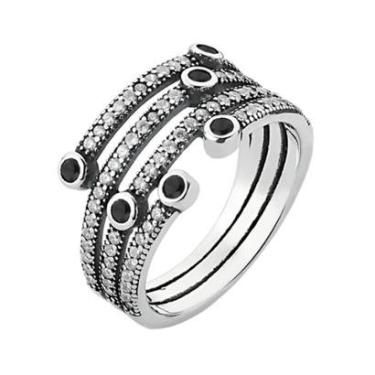 Imagem de Anel de Prata Oceano Brilhante Ônix Life-Unissex