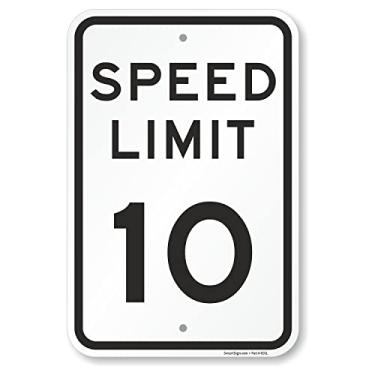 Imagem de SmartSign Placa de metal de 45,7 x 30,5 cm "Speed Limit 25.4 cm, composto de alumínio de 120 mm (ACM), material refletivo de grau de engenheiro, preto e branco