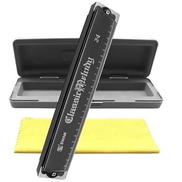 Imagem de Gaita Boca Órgão Sênior Performance Armonica Harpa Chave de C 24 Furos Blues Polifônicos Harmonica Instrumento Musical Profissional com Estojo