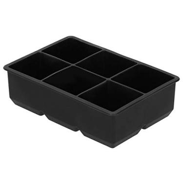 Imagem de Bandejas quadradas grandes de cubos de gelo para freezer, bandejas de silicone para cubos de gelo grandes, 6 grades, bandeja quadrada para cubos de gelo, molde de gelo de silicone, acessórios de bar