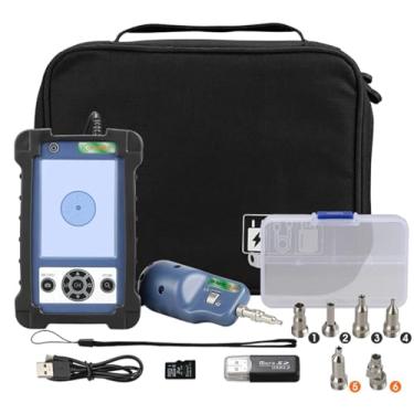 Imagem de Ampliação 400X Komshine KIP-600V Sonda de microscópio de inspeção de fibra óptica com monitor de tela de 3,5 polegadas FTTH + SC APC fêmea; 2,5 mm universal APC macho para SC, FC, ST