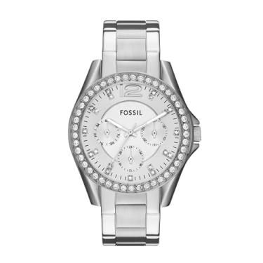 Imagem de Fossil Relógio feminino Riley de aço inoxidável cronógrafo Glitz Quartz, Prata, Standard