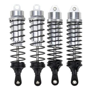 Imagem de Rcawd Amortecedores RC peças de atualização para 1/10 Arrma Senton 4X4 Granito 4X4 Vorteks 4X4 Arrma Bigrock 4X4 Typhon 4X4 RC Truck, 4 peças de alumínio completo dianteiro traseiro Big Bore Hops Up, substitui AR330550 AR330551 prata