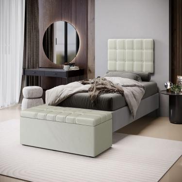 Imagem de Kit Painel Rana 100 e Calçadeira Alpha Veludo Aradecor