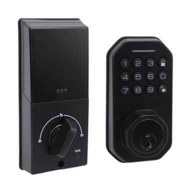 Imagem de Fechadura de Porta Inteligente, Chave de Senha, Controle de Aplicativo, Travamento Automático Com Recurso Antiestático, Alarme para Segurança Doméstica