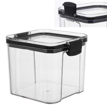 Imagem de Pote Hermetico Conserva Veda Trava 700ml Acrilico Transparente Mantimento Tempero Alimento Cozinha