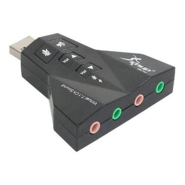 Imagem de Adaptador Placa De Som 7.1 Usb 2.0 P2 P/ Fone/microfone Knup, Preto