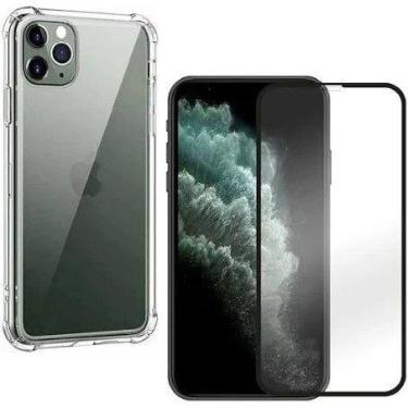 Imagem de Kit Capa Capinha Transparente + Película 3d Vidro para Iphone 11 Pro -